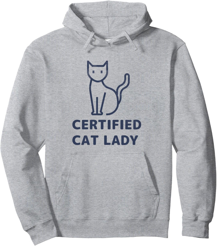 Funny Humor Certified Cat Lady Ich liebe Katzen Animal Print Pullover Hoodie
