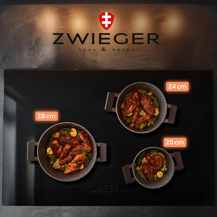 ZWIEGER 3-in-1 Brottopf 24 cm – Brotbackform mit Deckel, Schmortopf mit Deckel – Vollflächiger Edels