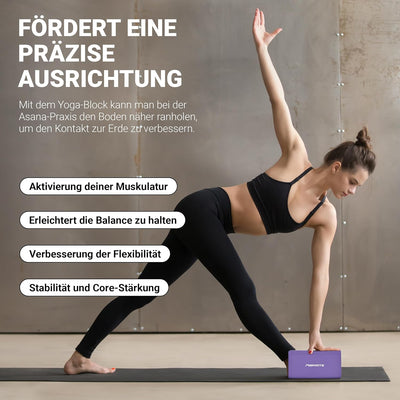 MSPORTS Yogablock Premium I 2er Pack Yogaklotz Lavendel 2x Yogablöcke, Lavendel 2x Yogablöcke