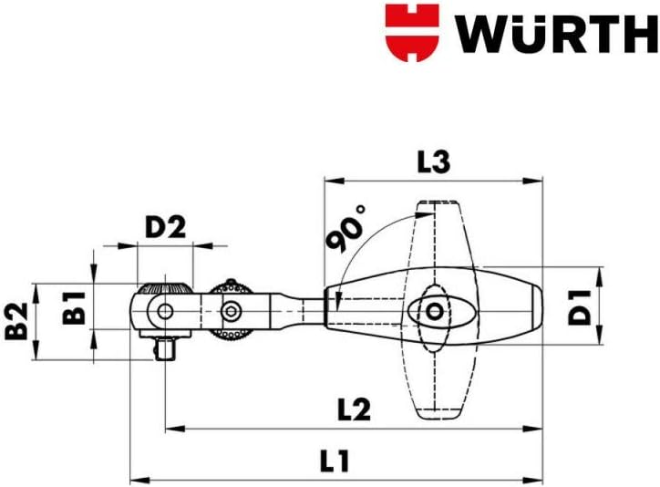 Würth Ratsche mit Kugelkopf 1/4" - 071201405