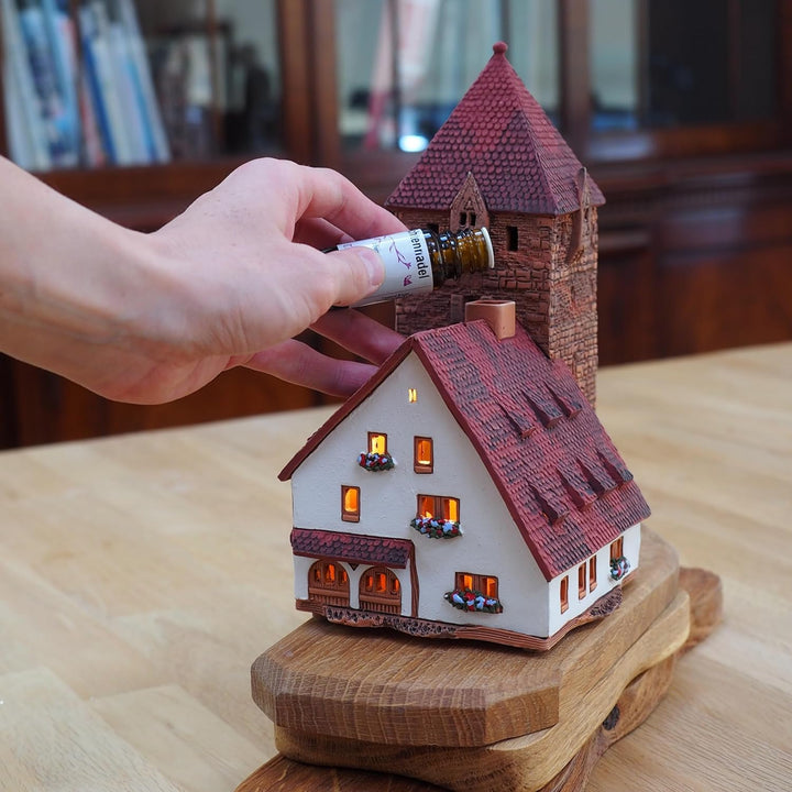 Midene Keramik Aroma Lichthaus, Handarbeit, Künstlerische Miniature, Historisches Altes Turm in Münc