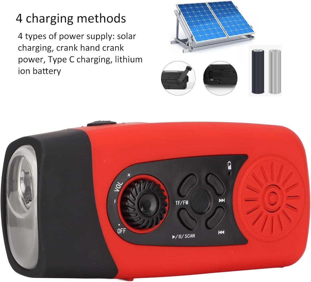 Solar Crank Notio -Radio mit 3000mAh, NOAA -Warnungen, IP68 Water Proof Radio mit SOS Taschenlampe,