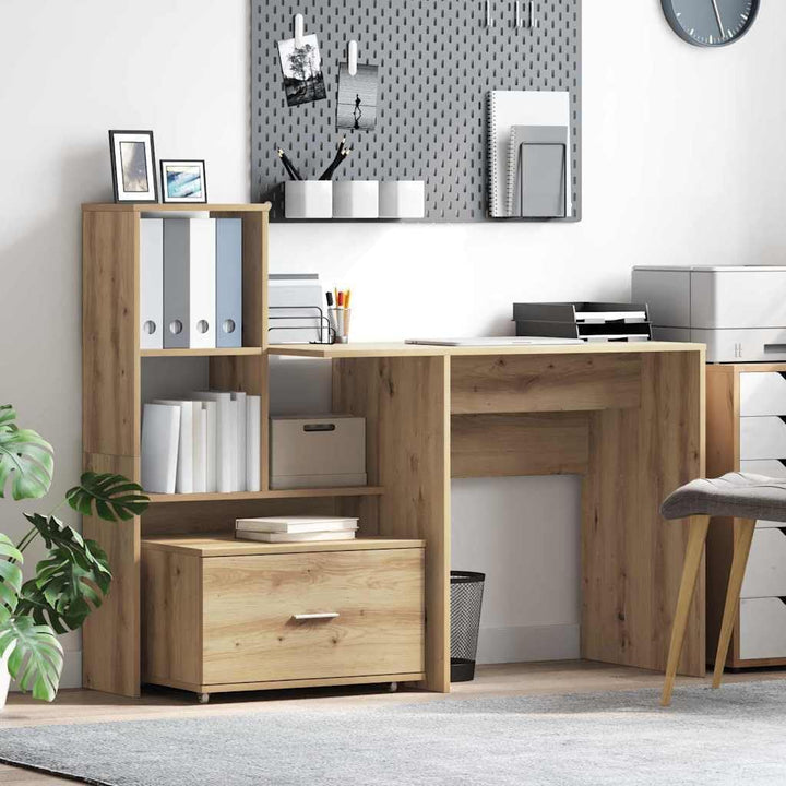 vidaXL Schubladenschrank Mit Rad Artisan-Eiche 55 x 45 x 31 cm, Grosszügiger Stauraum, moderner rech