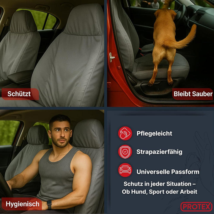 PROTEX Sitzschoner für Autositze - Werkstattschoner - Rutsch- und wasserfestes, schmutzabweisendes O