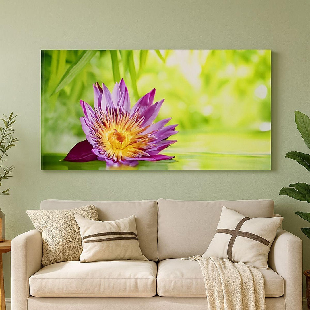 Wandbilder Dekoration Wohnzimmer Asien spa bambus blume Panorama Bilder auf Leinwand 120x50cm Leinwa