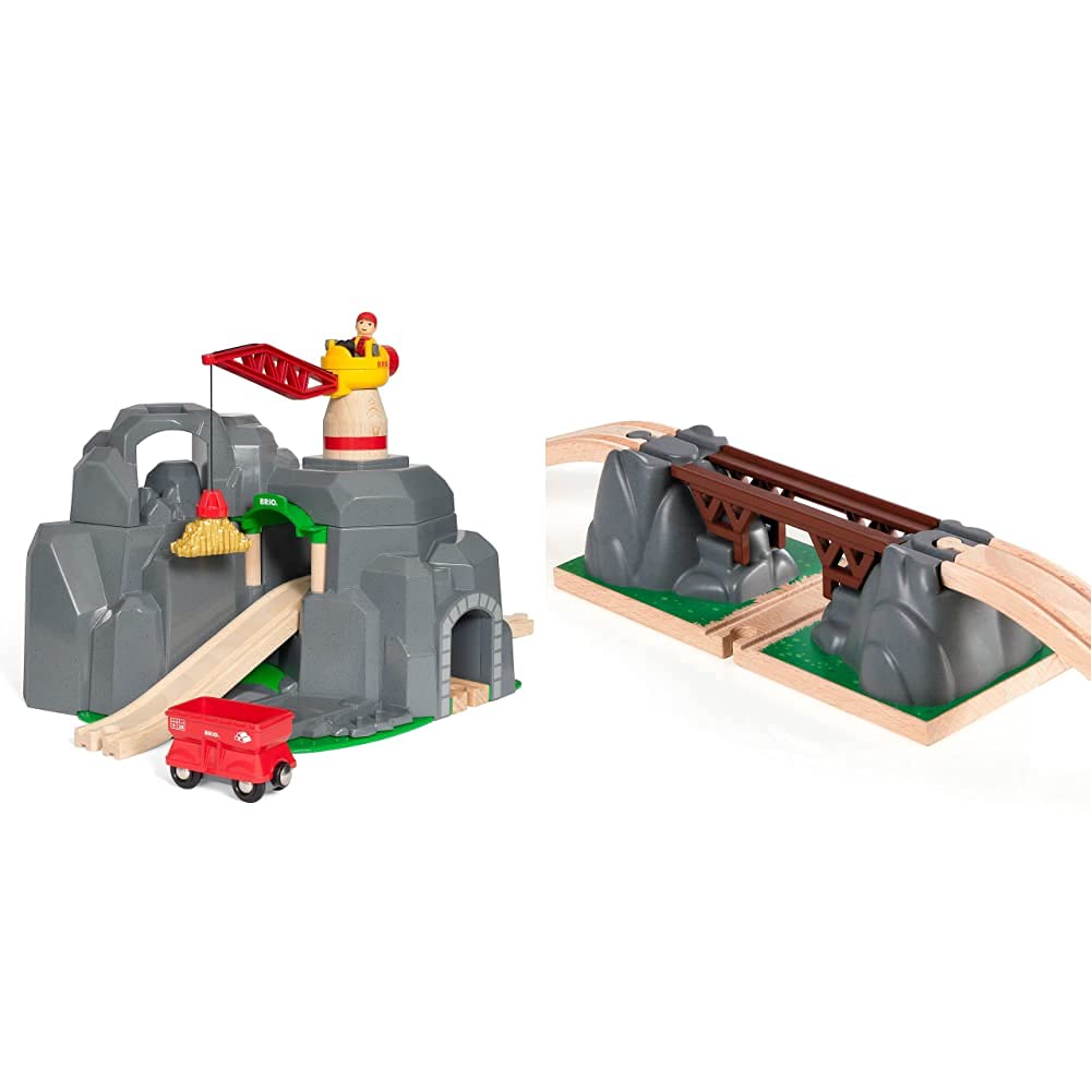 BRIO World 33889 Grosse Goldmine mit Sound-Tunnel – Zubehör Holzeisenbahn – Kleinkinderspielzeug emp