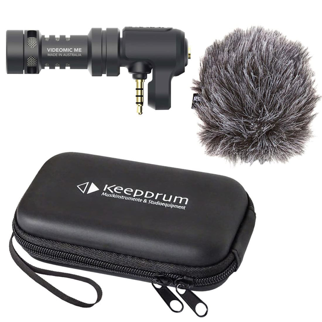 Rode VideoMic ME Kondensator Richtmikrofon für iOS und Smartphones + keepdrum Transport Softcase ME