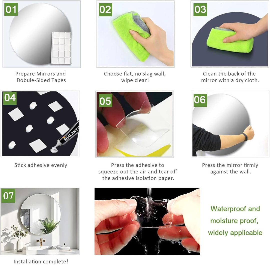 JMITHA Runder Spiegel Rund Spiegel 40cm Runder Wandspiegel Spiegel Rund Dekorative Wandspiegel Rund