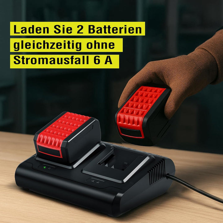 Doppelladegerät für Bosch Ladegerät 18V Professional Akkus, Ersatz für GAL 18V-40, GAL18-80 GAL 18V-