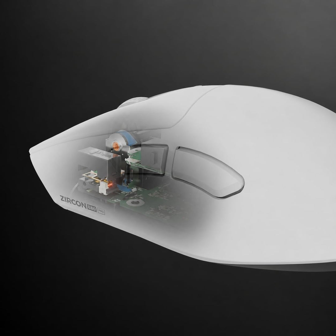 Genesis Zircon 880 PRO 8K Gaming Maus kabellos Weiss, 30000 DPI Wireless Gaming Mouse, PixArt PAW395