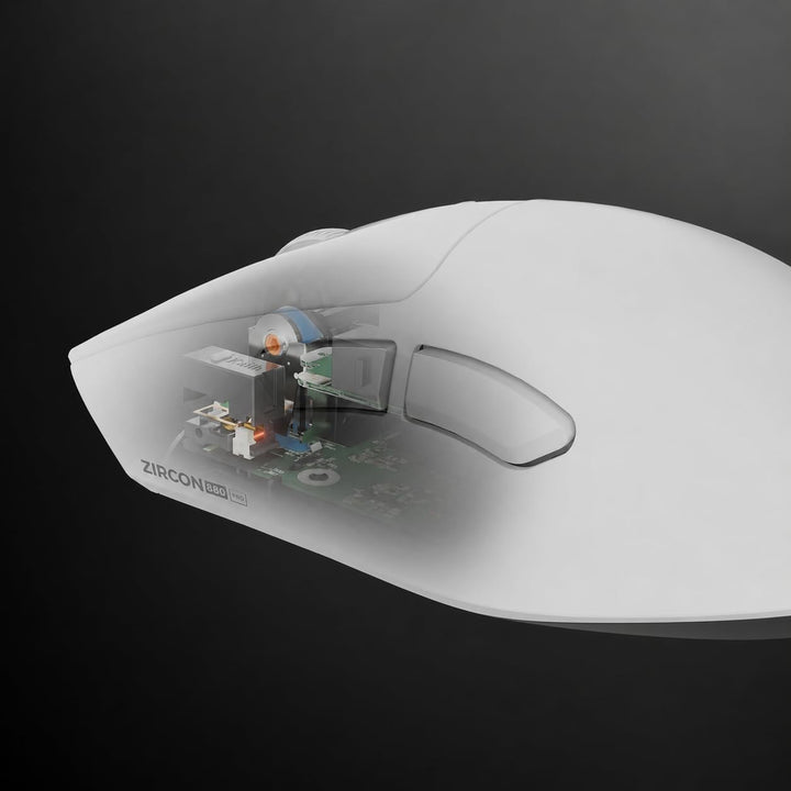 Genesis Zircon 880 PRO 8K Gaming Maus kabellos Weiss, 30000 DPI Wireless Gaming Mouse, PixArt PAW395