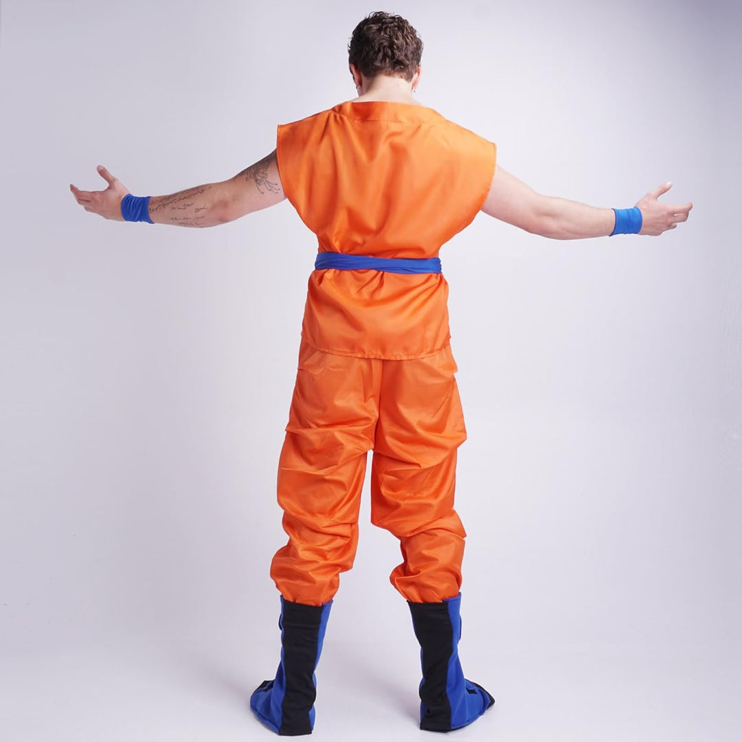 CoolChange Son Goku Cosplay Kostüm mit Überschuhen | Golden Frieza Saga | Grösse: M, M