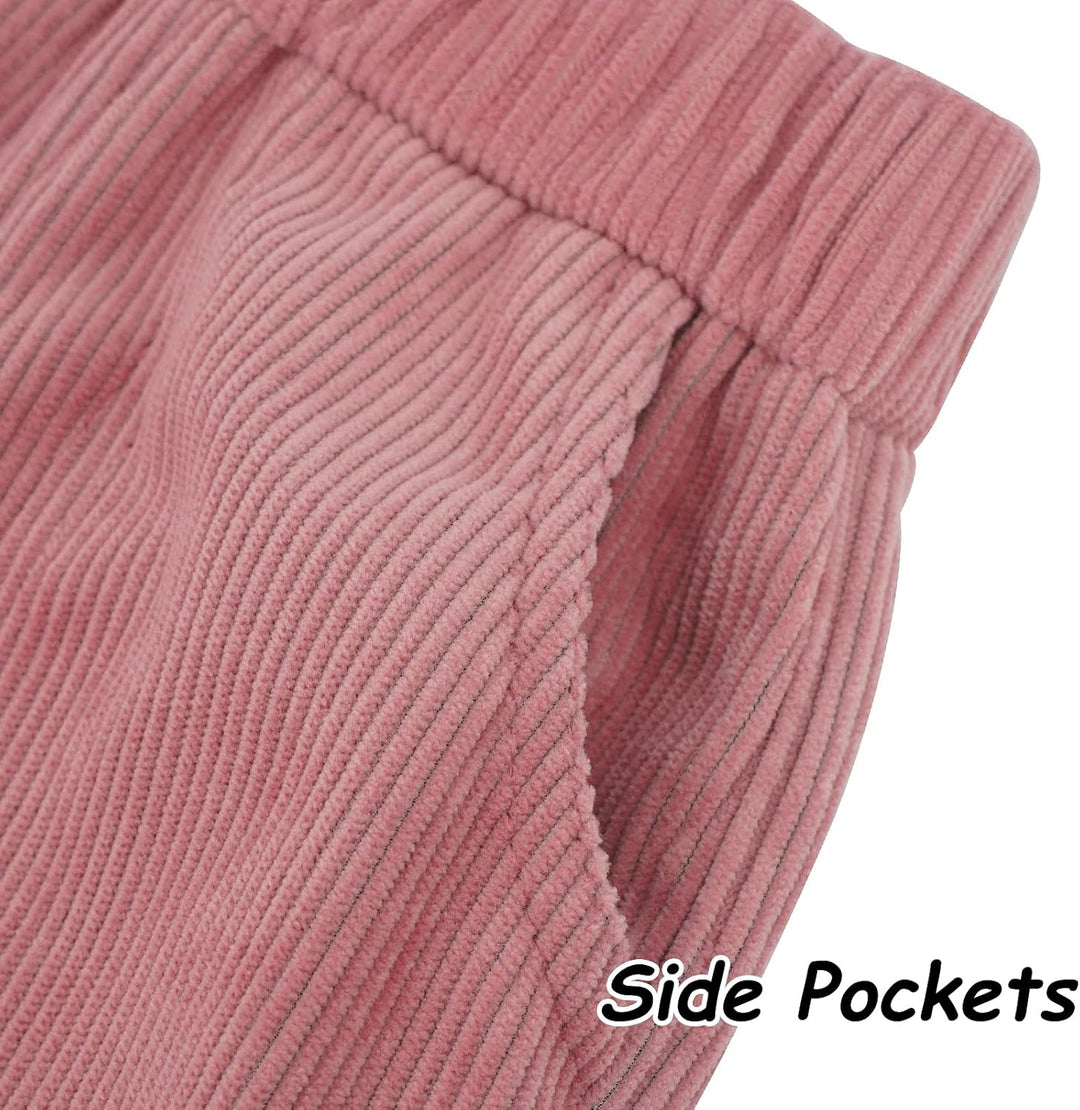Happy Cherry- Jungen Mädchen Cordhose Lange Hose mit Elastischem Bund Kinder Jogginghose mit Taschen