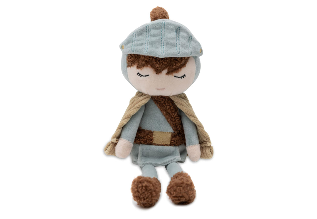 Jollein Kuschelpuppe Knight Duke – Ritter mit Cape – 30cm – Schmusepuppe – Plüschfigur Für Babys und
