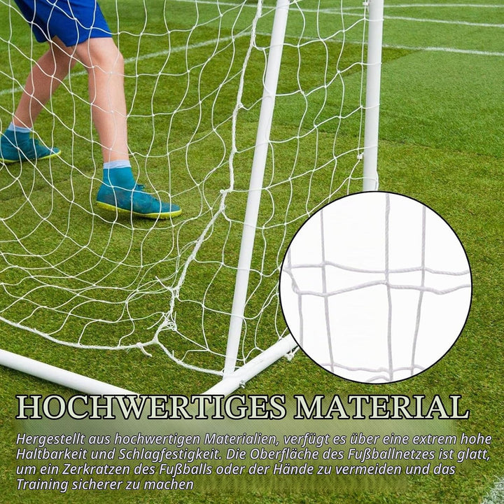 Fussballtornetz 1,8 x 1,2 m, Fussballtor Netz Ersatznetz Polypropylen, Wetterfeste Tornetz für Fussb