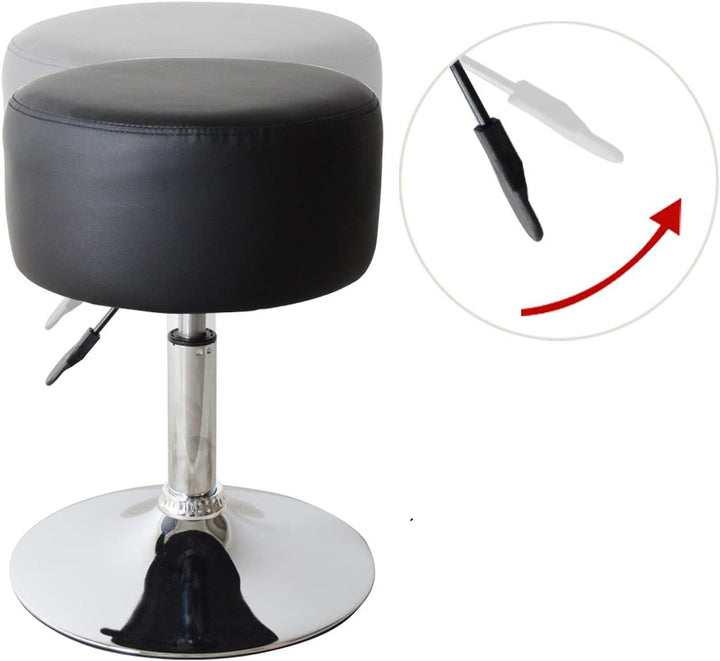 VDD Hocker Retro Vintage Industriedesign - Schminktisch Hocker - Höhenverstellbar bis 65 cm - Schwar