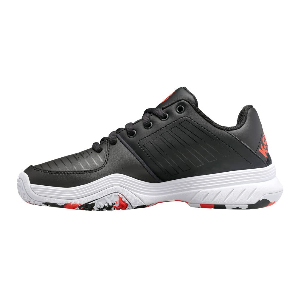 K-Swiss Mädchen Court Express Omni Tennisschuh 38 EU Jet Black White Spicy Orange Marble, 38 EU Jet