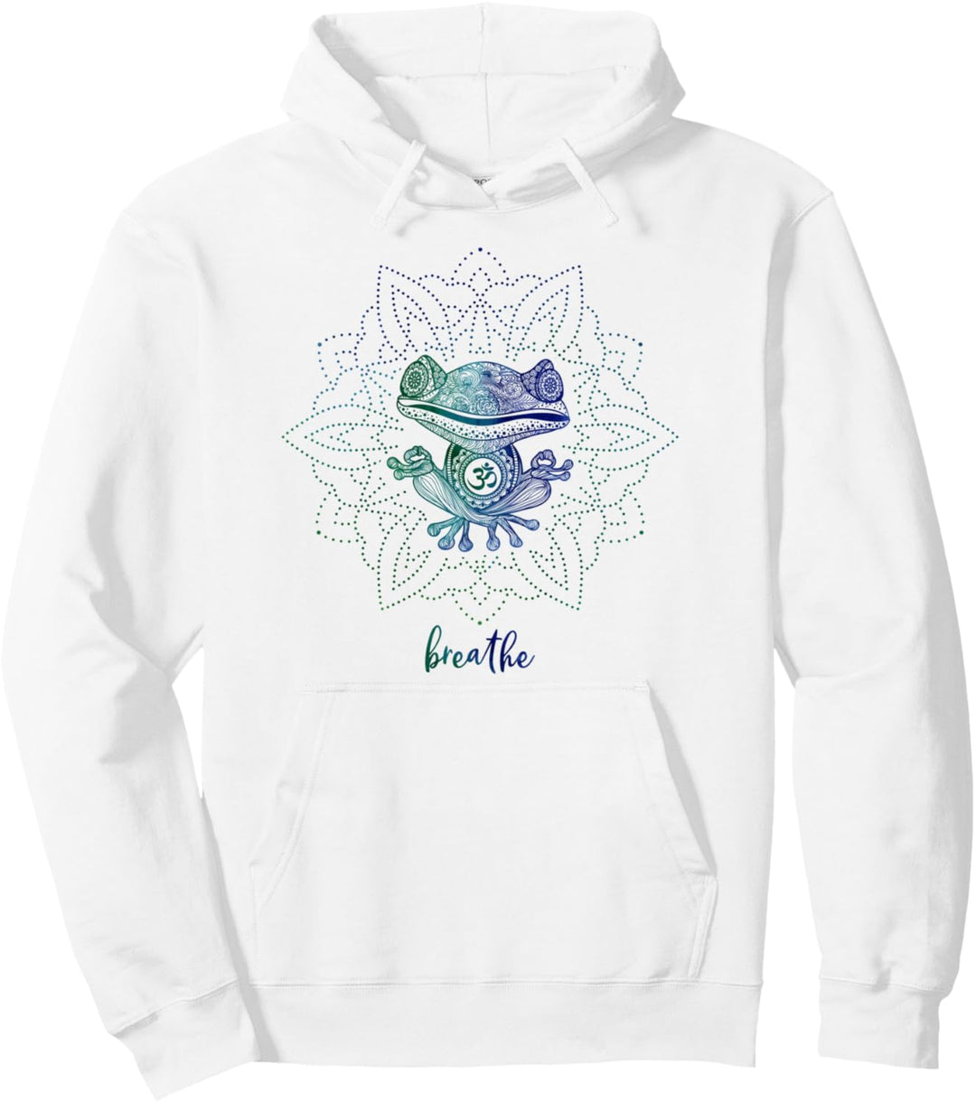 Om Zen Yoga Animal Spiritual Pose Relax Meditierender Frosch Pullover Hoodie