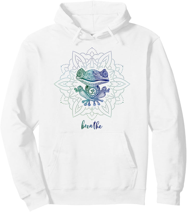 Om Zen Yoga Animal Spiritual Pose Relax Meditierender Frosch Pullover Hoodie