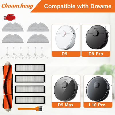 Chuancheng Zubehör-Set für Dreame D9, D9 Max, L10 Pro Staubsauger-Teile, inklusive 1 Hauptbürste, 6