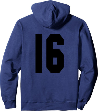 # 16 Team Sports Trikot vorne & hinten Number Player Fan Pullover Hoodie