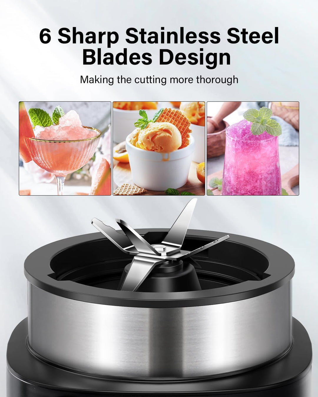 SHARDOR Standmixer, 1500 W, Smoothie Maker Mit 4 Programme + Pulsfunktion, Eisknackmesser 6-Klingen