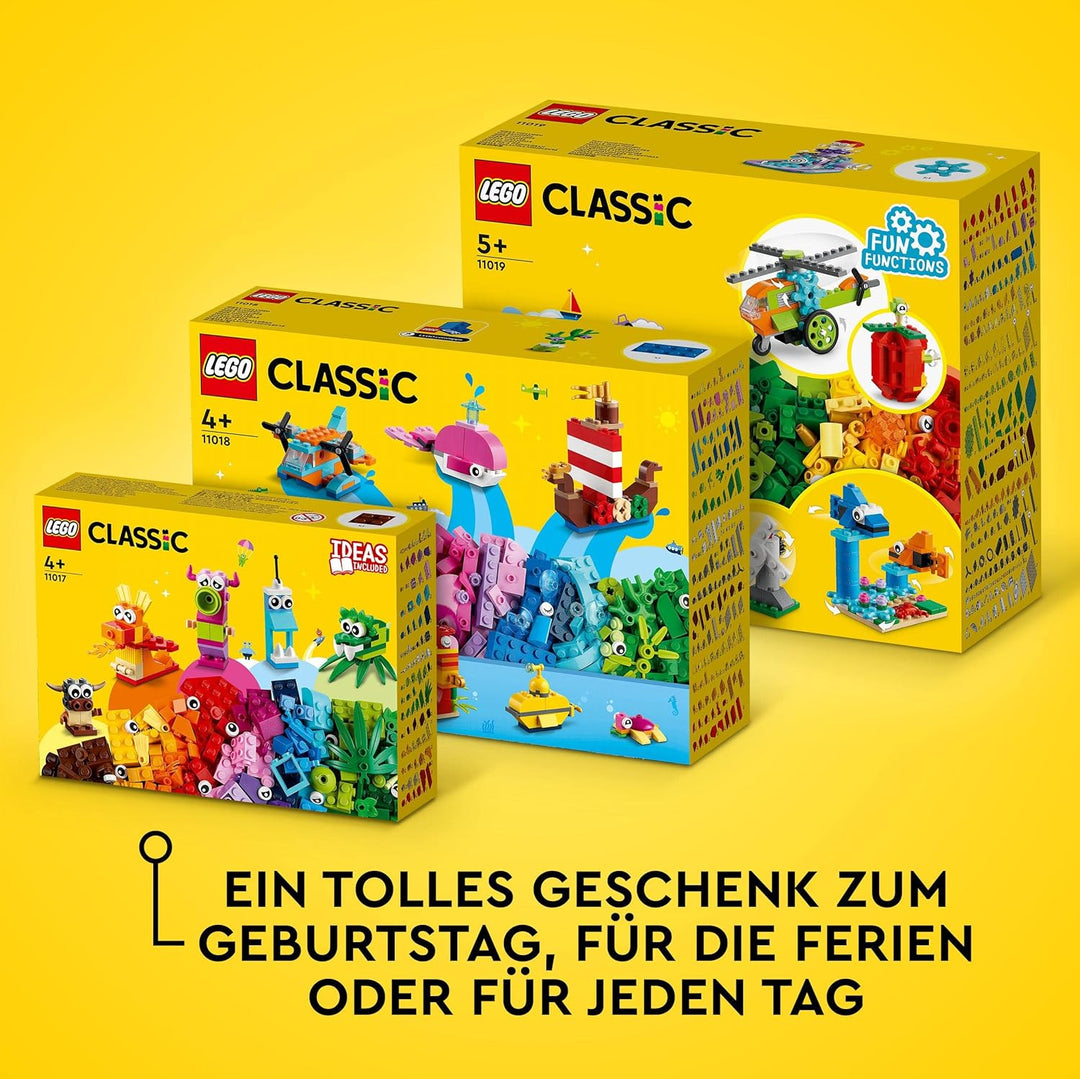 LEGO 11019 Classic Bausteine und Funktionen, Box mit LEGO Steinen für Hubschrauber und andere Konstr