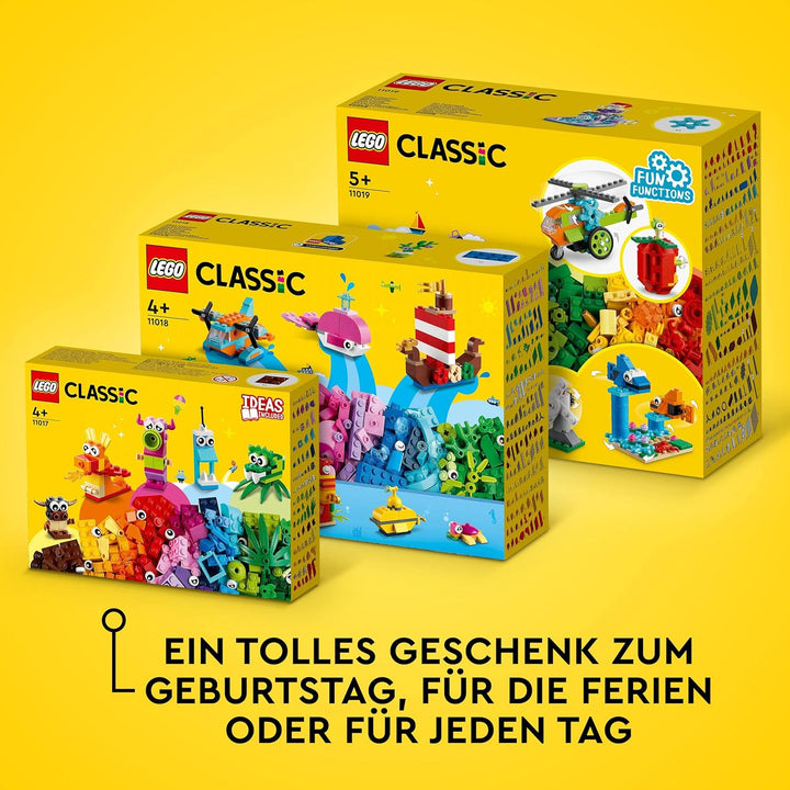LEGO 11019 Classic Bausteine und Funktionen, Box mit LEGO Steinen für Hubschrauber und andere Konstr