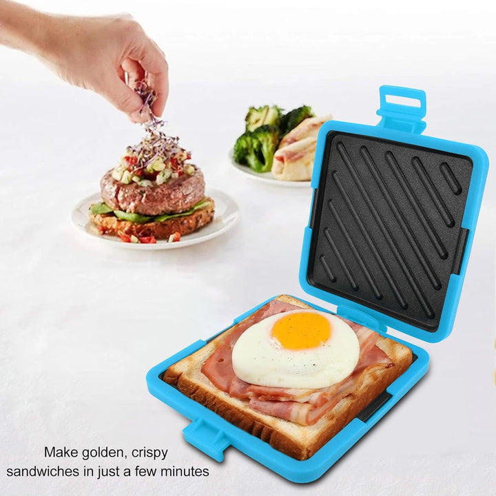 Mikrowellen-Toastie-Maker, Mikrowellen-Toastie-Sandwichmaker mit Verstellbaren Silikonbändern, kein