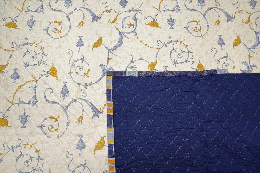 Bassetti OPLONTIS Tagesdecke, Baumwolle, Blau, 180x255 180x255 Blau, 180x255 Blau