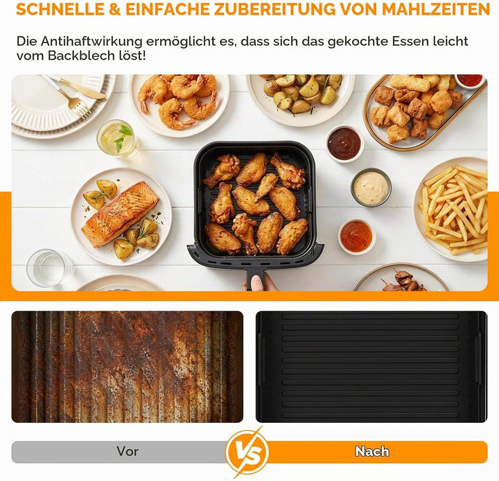 2pcs Silikonform HeissLuftfritteuse Zubehör für Tefal Easy Fry XL Surface, 27cm Silikonform Airfryer