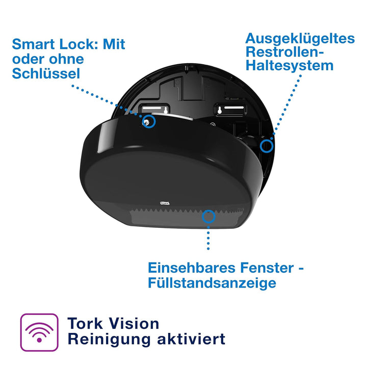 Tork 554008 Spender für Jumbo Toilettenpapier T1 / Tork Toilettenpapierspender mit extra hoher Kapaz