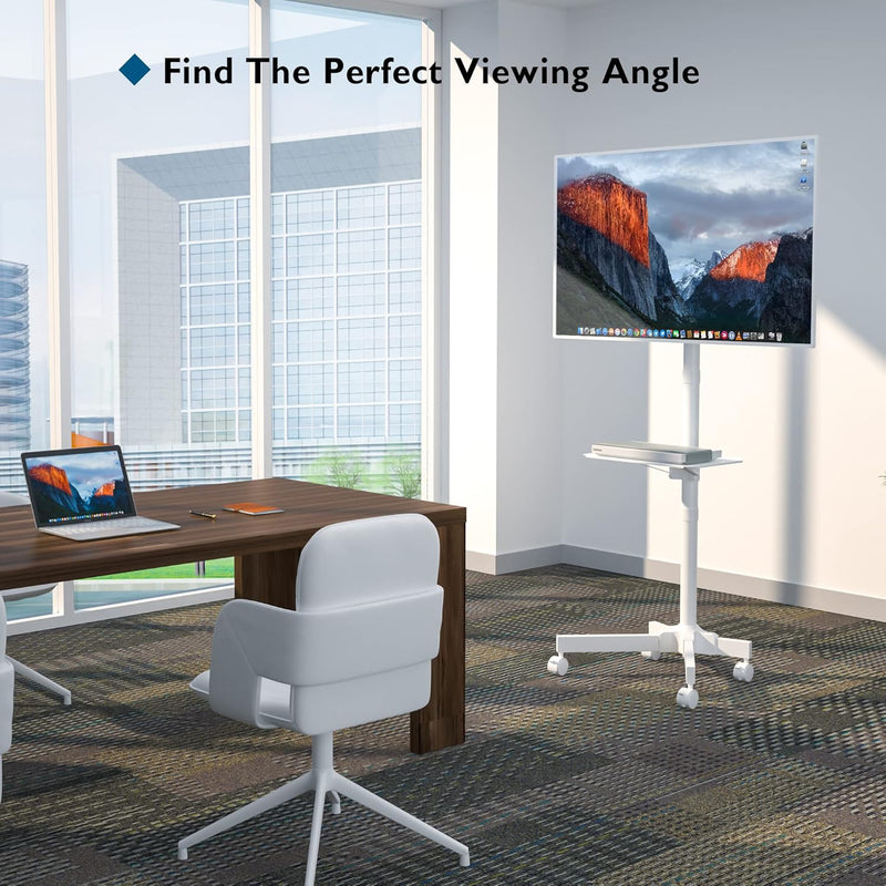 BONTEC Mobiler TV Ständer auf Rollen für 23-60 Zoll Plasma/LCD/LED Fernseher, Tragbarer TV Stand mit