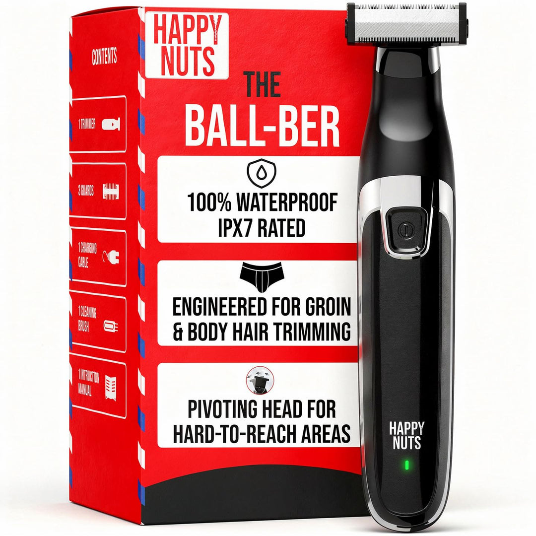 HAPPY NUTS The Ballber™ Electric Body Hair Trimmer for Men - Mens Body Groomer Kit for Privates - IP