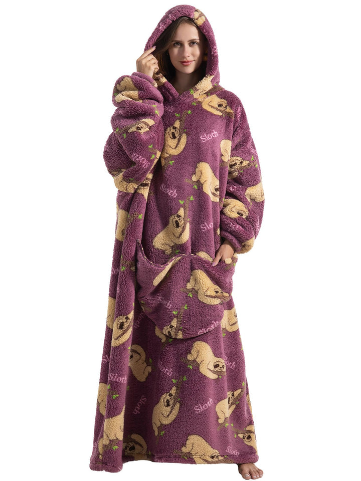 JOREAY Lange Hoodie Decke mit Ärmeln für Damen Herren, Kuschelig Deckenpullover, XXL Übergrosse Deck