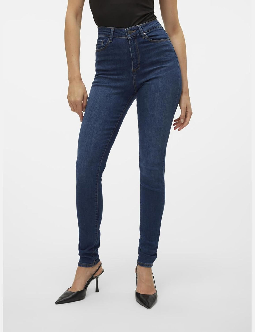 VERO MODA Female Skinny Jeans VMSOPHIA Hohe Taille Skinny Fit Jeans, Medium Blue Denim