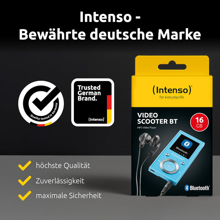 Intenso MP3 Player Video Scooter 1,8 Zoll Bluetooth blau blau 16GB Single, blau 16GB Single