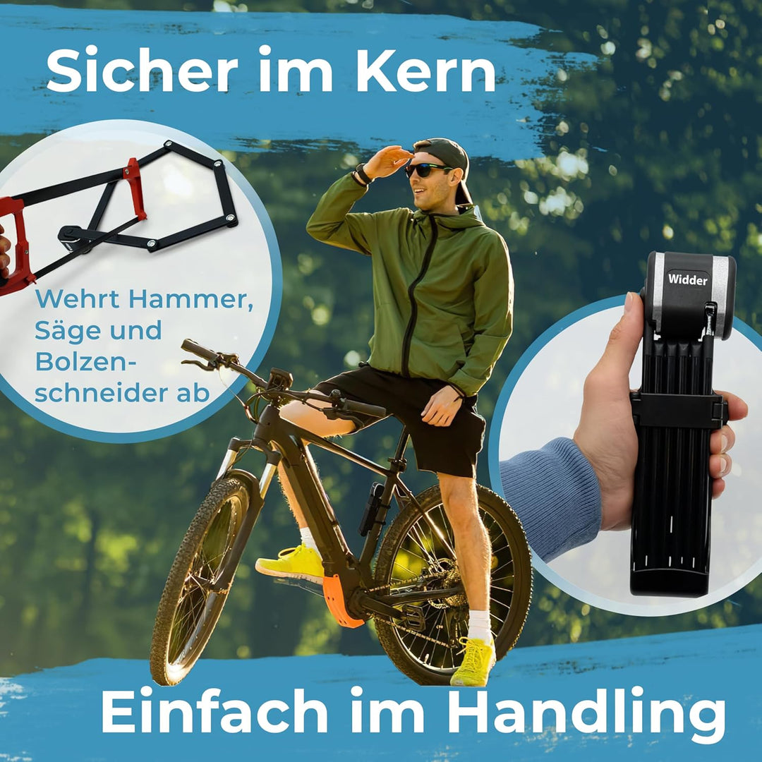 Widder Extrem sicheres Faltschloss Fahrrad [Titan-Stahl Level 15] - Fahrradschloss hohe Sicherheit 9