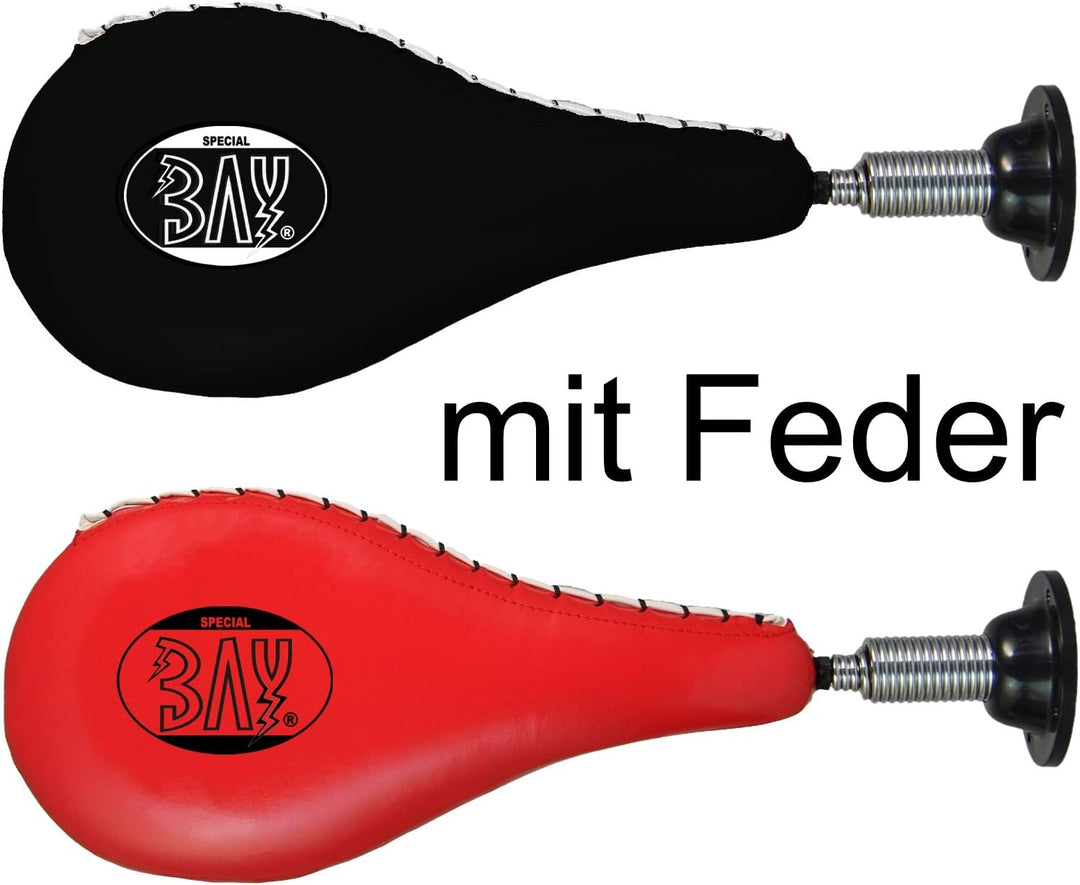 BAY® Fun Wand-Schlagpolster mit Feder, ROT - Schlagkissen, Boxbirne, Speedball, Doppel Single Mitt,