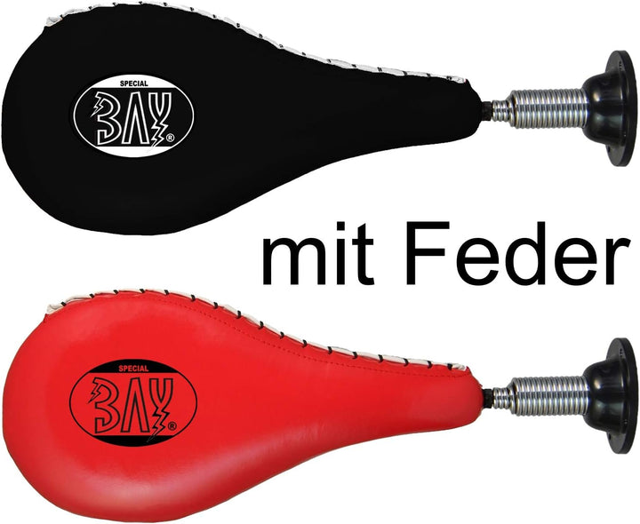 BAY® Fun Wand-Schlagpolster mit Feder, ROT - Schlagkissen, Boxbirne, Speedball, Doppel Single Mitt,