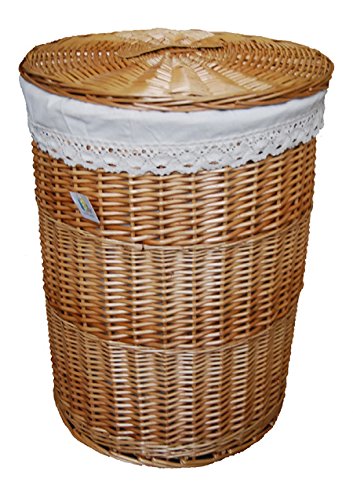 DVier Wäschekorb natur beige weide rund D.39 H.55 05Rd-b