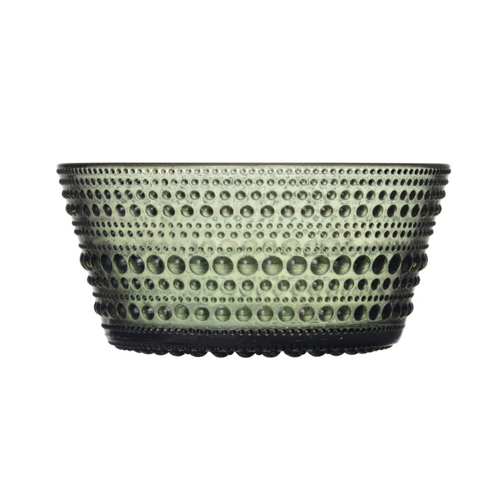 Iittala Kastehelmi Schale aus Glas hergestellt, in der Farbe Tannengrün, Volumen: 23 cl, Höhe: 5 cm,