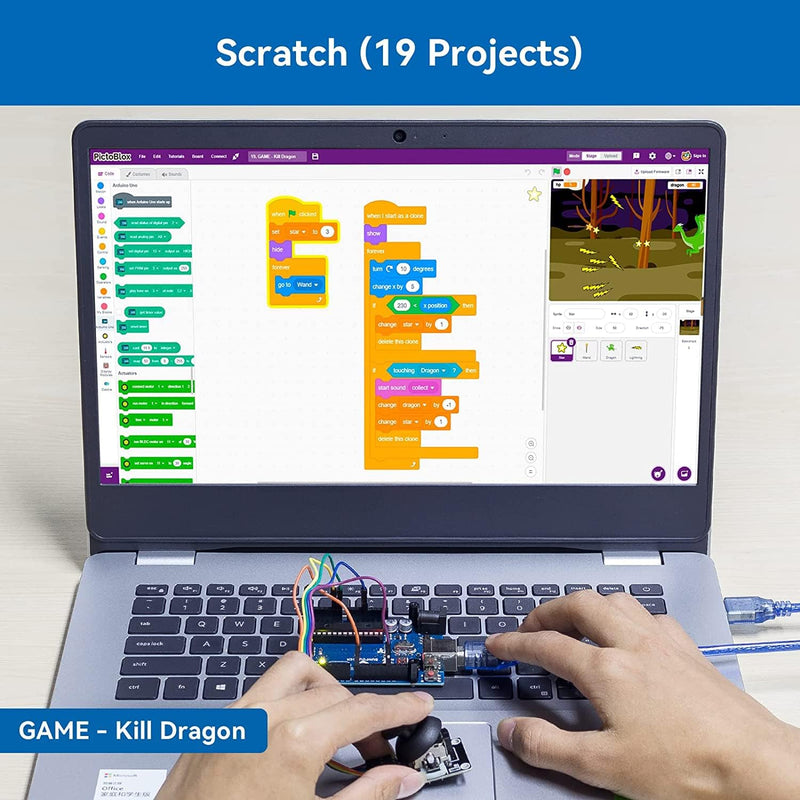 SUNFOUNDER Project Complete Starter Kit Kompatibel mit Arduino UNO R3 Arduino IDE/Scratch Codingmit