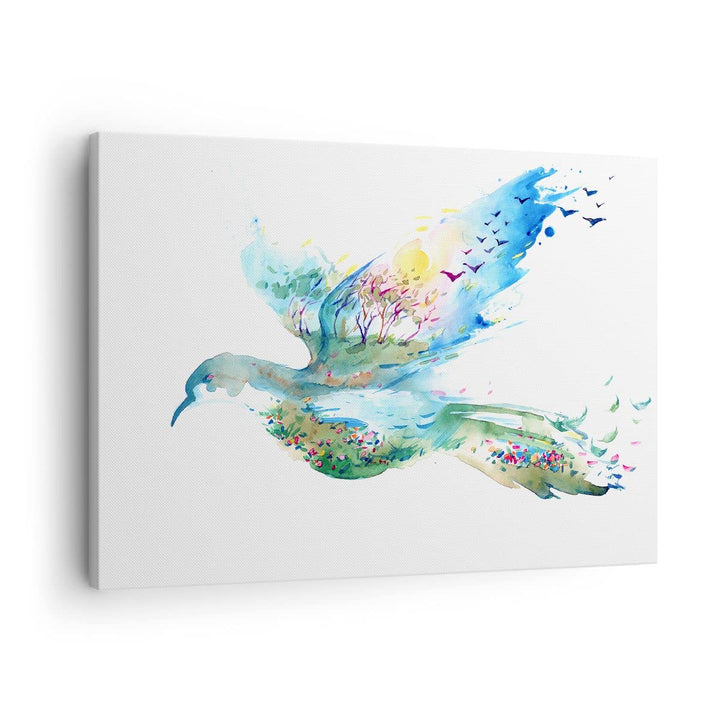 Bilder auf Leinwand Abstraktion Vogel Natur Bewegung Leinwandbild 70x50cm Wandbilder Dekoration Wohn