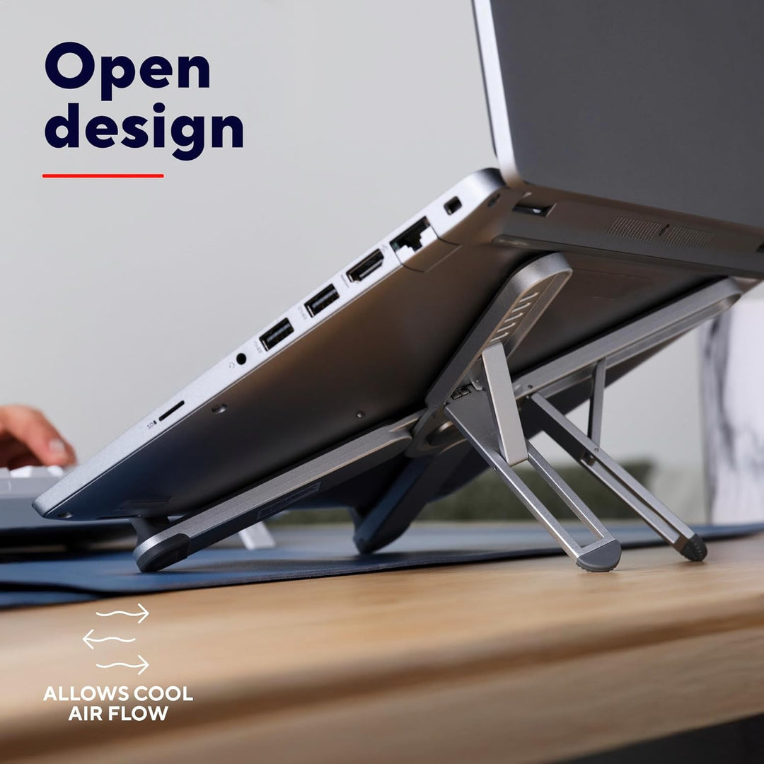 Trust Macy Faltbarer Laptop Ständer 17.3 Zoll, Aluminium Klappbarer Laptop Halter, In 7 Stufen Höhen