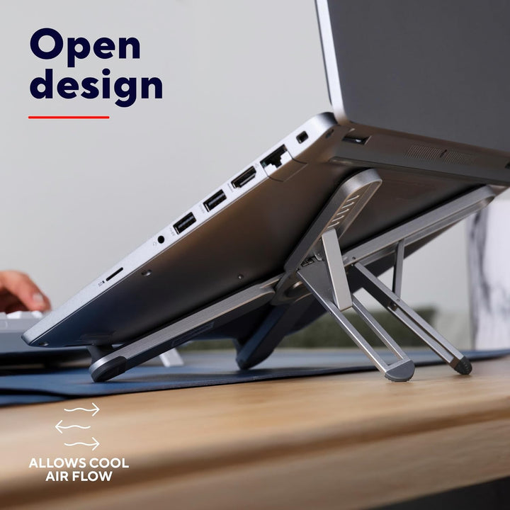 Trust Macy Faltbarer Laptop Ständer 17.3 Zoll, Aluminium Klappbarer Laptop Halter, In 7 Stufen Höhen