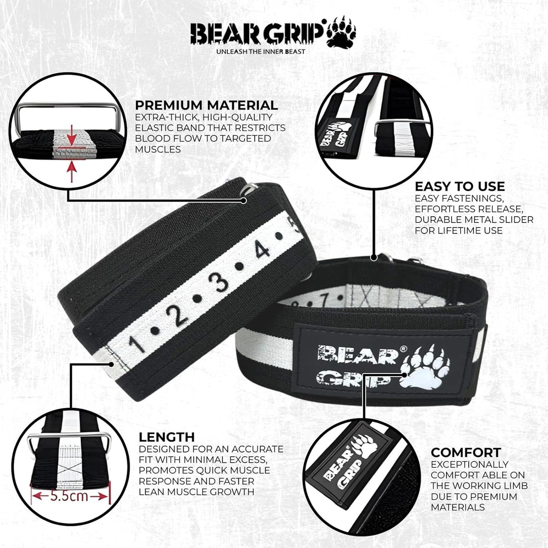 Bear Grip, Okklusionstrainingsbänder schwarz / weiss M, schwarz / weiss M