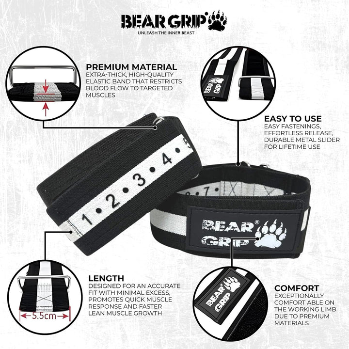 Bear Grip, Okklusionstrainingsbänder schwarz / weiss M, schwarz / weiss M