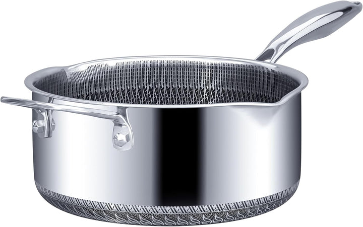 INTIGNIS 22 cm / 3.5 L Antihaft-Kochtopf mit Doppeltgriff und Deckel | Edelstahl | Für Induktion Gas