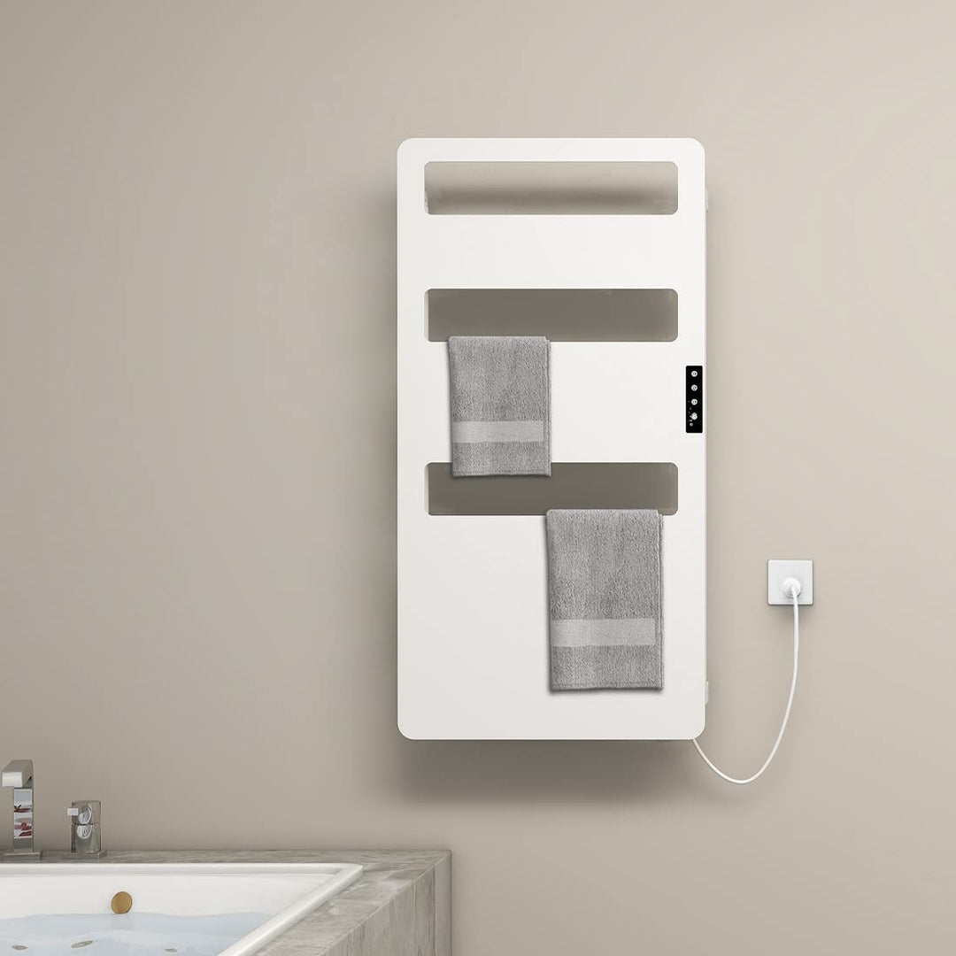 Badheizkörper 90x46cm Bad Heizkörper mit Touchschalter Timer Bad Handtuchhalter Heizung Elektrisch B
